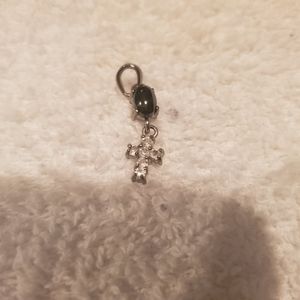 Onyx and Diamond/White Sapphire Cross Pendant